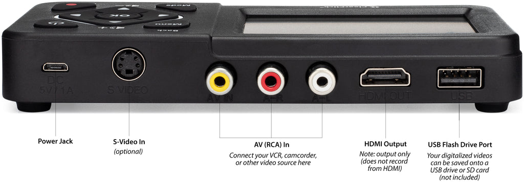 ClearClick Convertidor AV a HD y grabadora 2.0 (segunda generación) -  Adaptador AV RCA a HDMI para convertir y grabar video - para VCR, VHS, DVD,  videocámara, Hi8, juegos a TV 