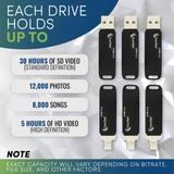 64GB USB 3.2 Flash Drives with USB-A and USB-C Compatibility (6-Pack)