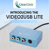 Video2USB (Lite Edition) Audio Video Capture & Live Streaming Device | Input AV, RCA, S-Video (VCR, VHS, Camcorder, Video8, Hi8, DVD, Gaming Systems) | USB-C Plug & Play