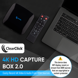 4K HD Video Capture Box 2.0 (Second Generation) | Record Audio and 4K Video from 4K HDMI Sources | Saves onto USB Flash Drive or MicroSD Card