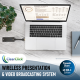 Present+Share (4K USB-C Edition) | Wireless Presentation & Video Broadcasting System for Laptops & Smartphones | Two 4K USB-C Transmitters | One 4K HDMI Receiver