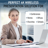 Present+Share (4K USB-C Edition) | Wireless Presentation & Video Broadcasting System for Laptops & Smartphones | Two 4K USB-C Transmitters | One 4K HDMI Receiver